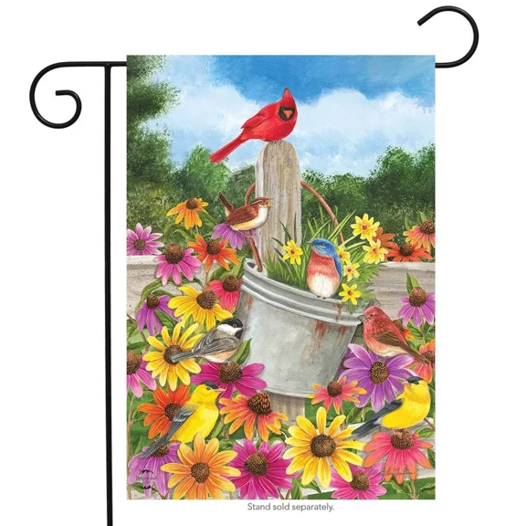 Double Sided Garden Flag Cardinal Spring Welcome Bird Outdoor Yard Decor