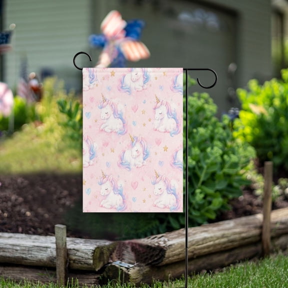 Double Sided Garden Flags 12x18 Inch Fade Resistant Magical Unicorn Pink Dreams Yard Flags for Outdoor Patio Porch Lawn Home Decor