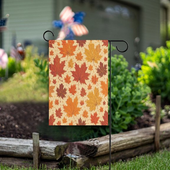 Double Sided Garden Flags 12x18 Inch Fade Resistant Rustic Autumn Leaf Pattern Yard Flags for Outdoor Patio Porch Lawn Home Decor