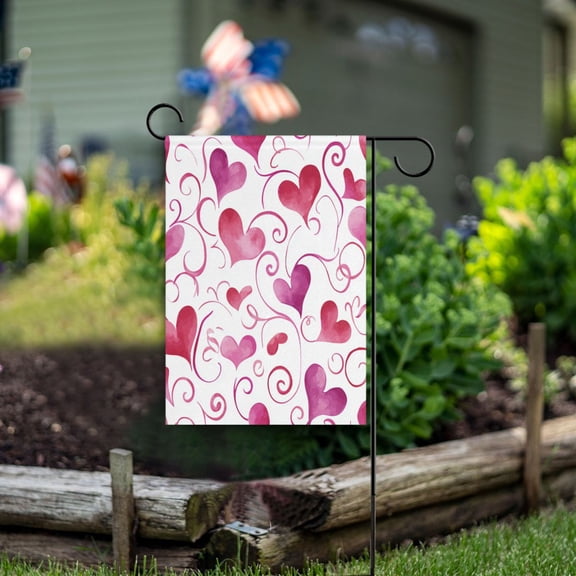 Double Sided Garden Flags 12x18 Inch Fade Resistant Sweetheart Watercolor Scrolls Yard Flags for Outdoor Patio Porch Lawn Home Decor