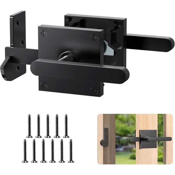 Double Sided Gate Latch Heavy Duty Wooden Fence Black