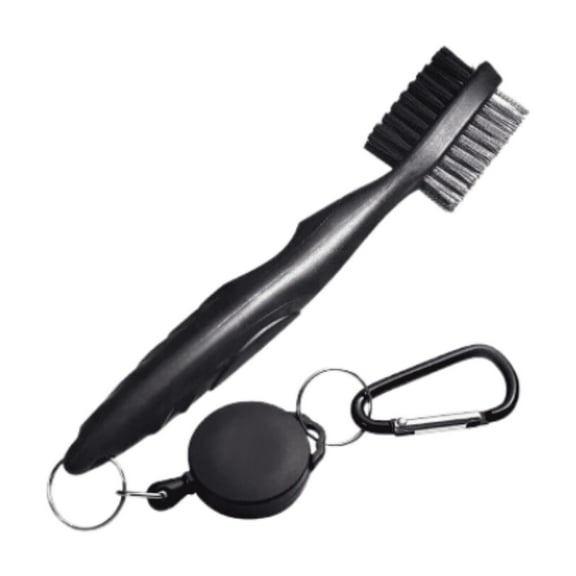 Mobile Pro Shop Double Sided Golf Club Cleaning Brush Retractable Groove Sharpener (Black)