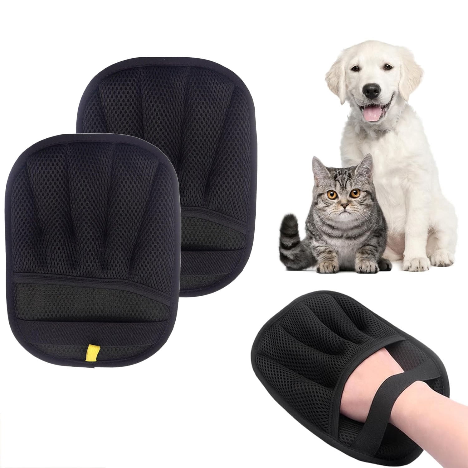 Double Sided Grooming Glove for Pet Hair Removal, Reusable Dog and Cat ...