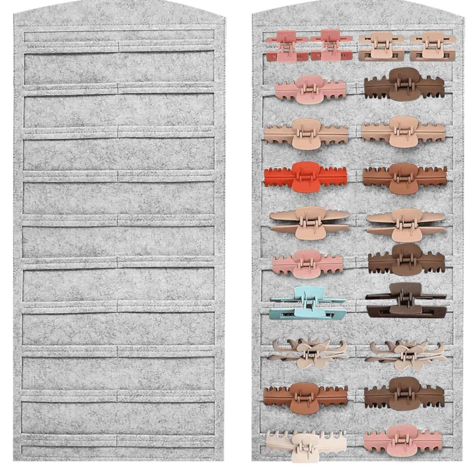 Double-Sided Hair Clip Organizer Storage for Girls Women, Hanging Claw Clip Holder Display for Closet, Wall, Door Room Jewelry Shop