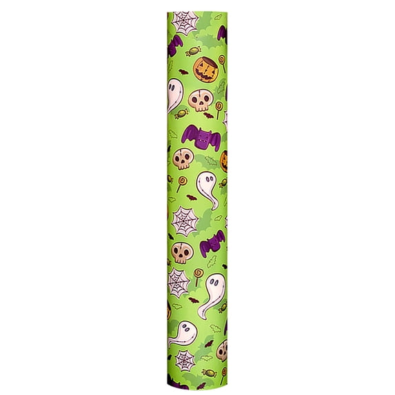 Double‑Sided Halloween Wrapping Paper Roll 19"x16', Classic Pattern for Gift Wrapping, Party Favors and DIY Crafts