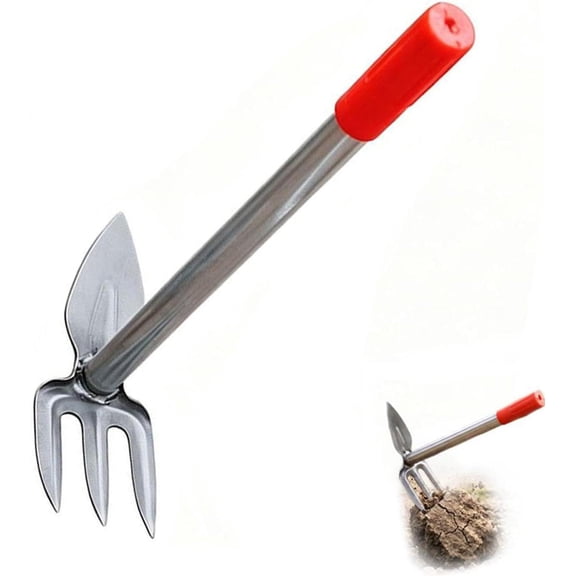 Double Sided Hand Hoe Cultivator Garden Weeding Digging Tool(Peach Tipped Hoe)