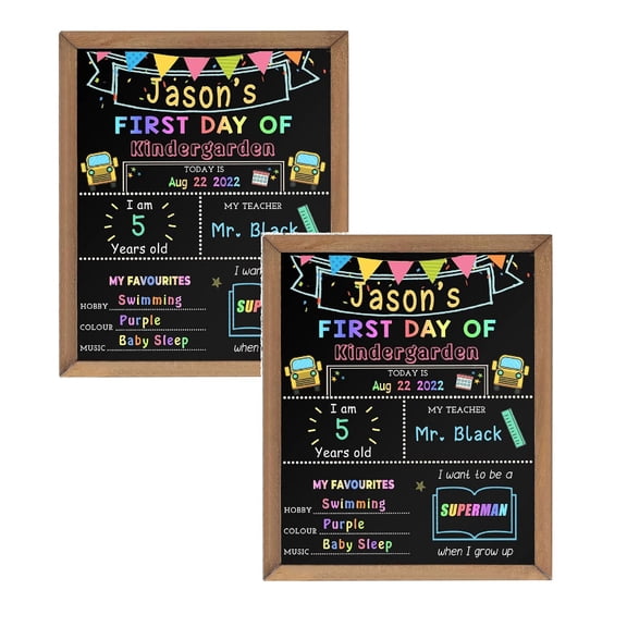 Double-Sided Hanging Chalkboard, DIY Decor Message Board for Back to School & Graduation Season, Photo Booth Prop with Chalk, Small Blackboard for Student Gifts & Room Decor,2pc