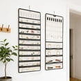 thumbnail image 1 of Double Sided Hanging Jewelry Organizer, 48 Pockets Clear Window Large Jewelry Hanging Organizer with Necklace Hanger, Wall/Door/Closet Stud Earring Bracelet Ring Storage (Whith), 1 of 8