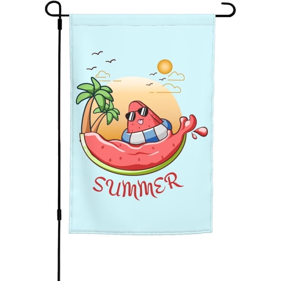 Double Sided Happy Summer Lovely Watermelon Garden Flags For Outside 12x18 Inch Seasonal Flag Home Decor Welcome Banner
