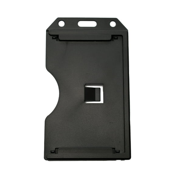 Double Sided Hard Plastic Vertical Badge Holder - Side Load 2 Card Protector - Multiple Card ID Badge Holder by Specialist ID