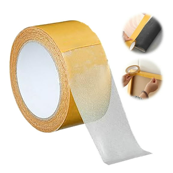 Double Sided Heavy Duty Mounting Tape, Universal High Tack Strong Wall Adhesive with Fiberglass Mesh, Multipurpose Tape, High Stickiness Strong Thin Fabric Carpet Tape