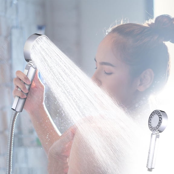 Double Sided High Pressure Rain Shower Head with Handheld Sprayer and Hose for Bathroom, Water Saving, Adjustable Angle