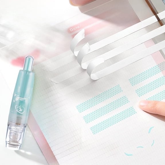 Double Sided High Viscosity Adhesive Tape Pen, Push Button Hand Use Dots Correction Tape for Paper Crafts