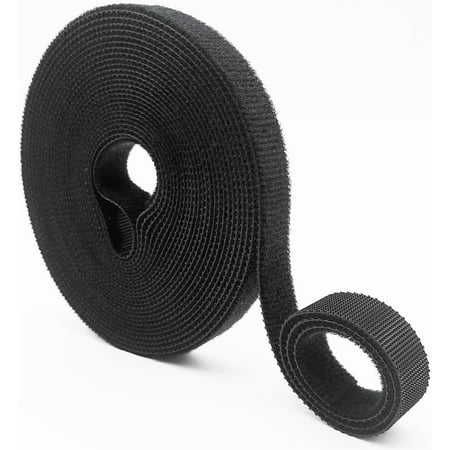 Double-Sided Hook and Loop Straps, Self-Gripping, 1 Inch Wide, Cut to Length, Heavy Duty, Quick Wrap Cable Straps, Hook & Loop Roll for Bundling Fastening Storage and Organization, 0.5'' x 16'