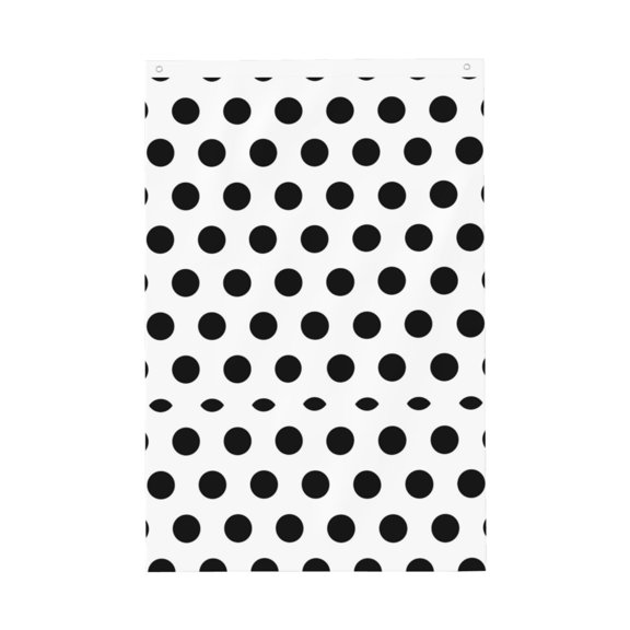 Double Sided House Flag Black Polka Dot Pattern Garden Flag For Outside Room House Yard Indoor (2x3ft)