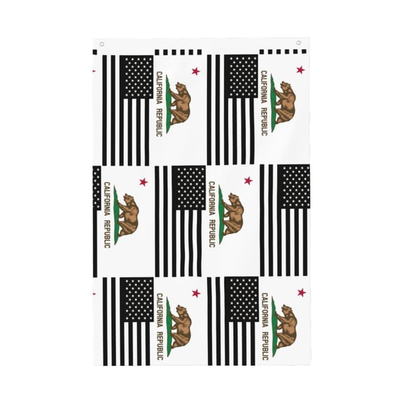 Double Sided House Flag California America Flags Garden Flag For Outside Room House Yard Indoor (2x3ft)