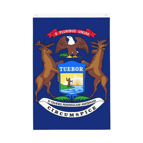 Double Sided House Flag Michigan Flag Garden Flag For Outside Room House Yard Indoor (2x3ft)