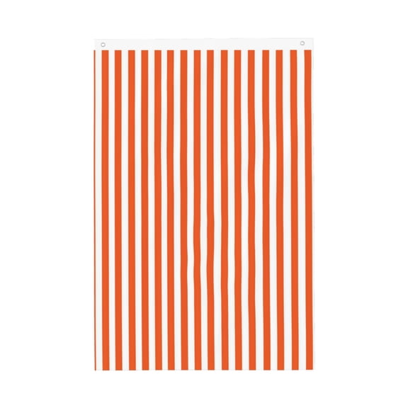 Double Sided House Flag Orange And White Striped Garden Flag For Outside Room House Yard Indoor (2x3ft)