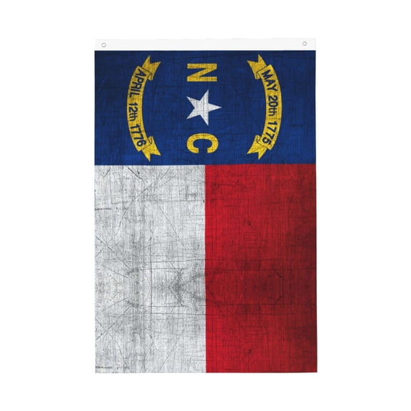 Double Sided House Flag Retro North-Carolina Flag Garden Flag For Outside Room House Yard Indoor (2x3ft)