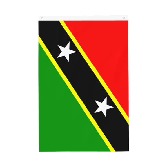 Double Sided House Flag St.Kitts And Nevis Large Flag Garden Flag For Outside Room House Yard Indoor (2x3ft)