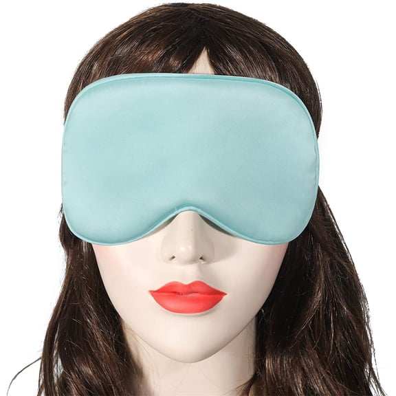 Double-Sided Imitation Silk Eye Mask, 2 Pcs (Sky Blue + Light Green)2 Pack Sleep Silk Eye Natural Silk Sleep Eye Organic Satin Sleep Eye Eye Eye Night Eye Eye for Women Men, Easter Makeup Organizers