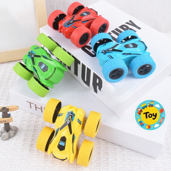 Double Sided Inertial 4WD Stunt Car, 360° Flip Off-Road Racing Vehicle, Graffiti Pattern Anti-Collision Toy Car, All Terrain Play Model, Boys Girls Birthday Gifts, Indoor Outdoor Kids Play Toy