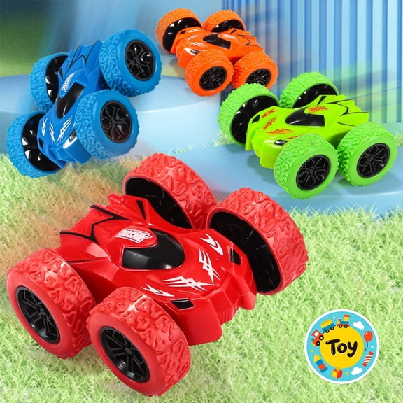 Double Sided Inertial 4WD Stunt Car, 360° Flip Off-Road Racing Vehicle, Graffiti Pattern Anti-Collision Toy Car, All Terrain Play Model, Boys Girls Birthday Gifts, Indoor Outdoor Kids Play Toy