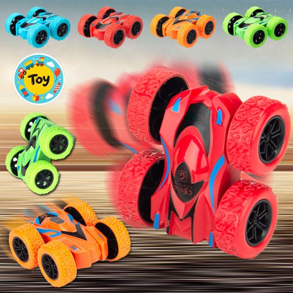 Double Sided Inertial Stunt Car, 360° Rolling Off-Road Toy Vehicle, Anti-Collision Durable Racing Car, All Terrain Play Model, Boys Girls Birthday Gifts, Portable Indoor Outdoor Kids Play Toy