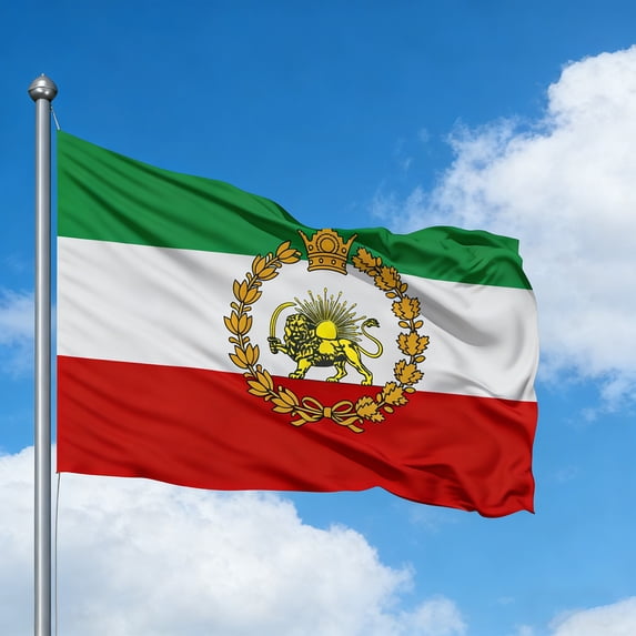 Double Sided Irans Flag, 2x3 FT Lion and Sun Persian Crown Pattern Printed Large Flags with 2 Brass Grommets, Fade Proof Durable Polyester Iranian Flags