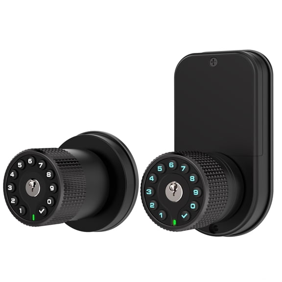 Double Sided Keypad Door Knob with Key,Keyless Entry Door Lock, Code Locks Door Knob, Auto Lock,50 User Code,for Home,Office,Bedroom,Garage,Not Deadbolt