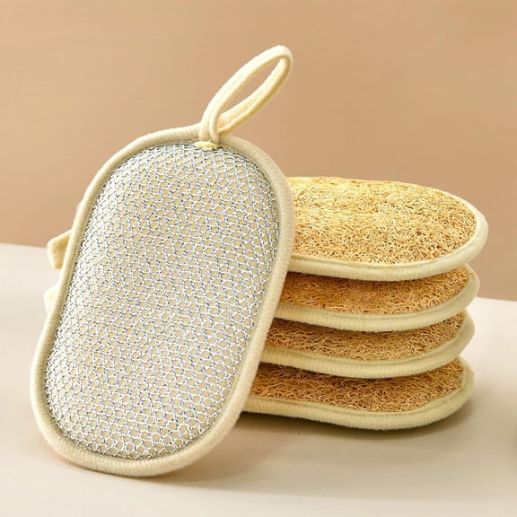 Double Sided Kitchen Cleaning Pads - Metal Fiber Scourers for Pots, Pans, Dishes - Reusable Sponge Wipes - Heavy Duty Scrubbers for Cookware, Durable Kitchen Cloths - 12 x 8 cm