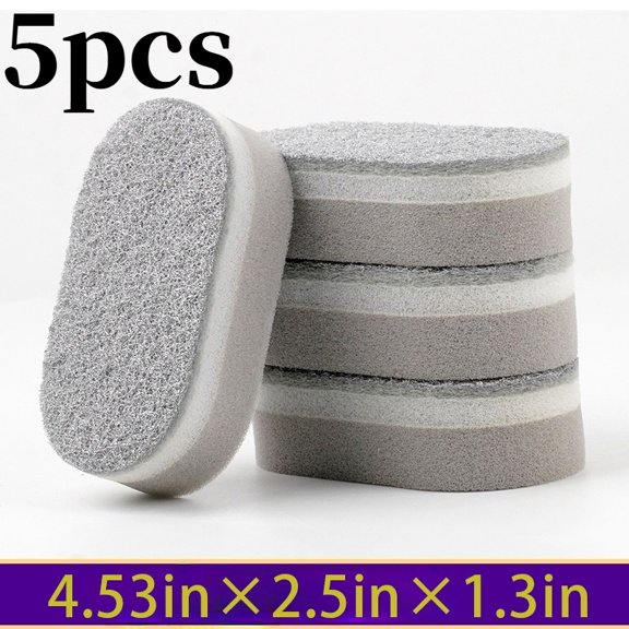 Double Sided Kitchen Cleaning Sponges, Silver Scouring Sponge Pads 5/10 Pack