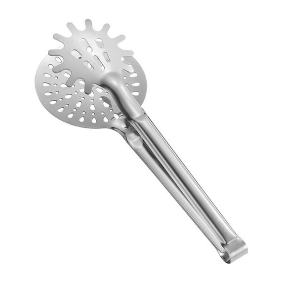 Double Sided Kitchen Food Tongs Mesh Strainer Serving Clamp Barbecue Tong Pasta Noodle Bread Cooking Utensil Fine Mesh Spoon Tong for Serving Frying Salad BBQ