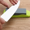 thumbnail image 1 of Double Sided Knife Sharpening Stone, Non Slip Base Design, Kitchen Knife Grinding Tool, Polishing Whetstone for Dull Blades, Multipurpose Sharpening Stone, 1.7*5.8in, Green, 1 of 7