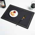 thumbnail image 1 of Double Sided Leather Table Runner and Placemat, Heat Insulating, Modern Scandinavian Style, Non-Slip, Easy Clean, 17x12in, Multiple Colors, 1pc, 1 of 6