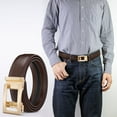 thumbnail image 1 of Double-Sided Leather Women's Belt with Alloy Buckle, No-Hole Adjustable Waist Belt 3.5cm Wide, Stylish Automatic Belt for Jeans, Office, Party, Gift (5 Sizes), 1 of 8