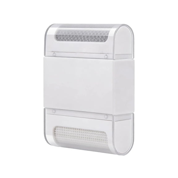 Double-Sided Lint Remover, Portable Manual Fabric Shaver with Velvet Brush & Metal Mesh Head, 8x6.5cm Pocket Size for Sweaters, Coats, Blankets, Furniture (White, 1PC)
