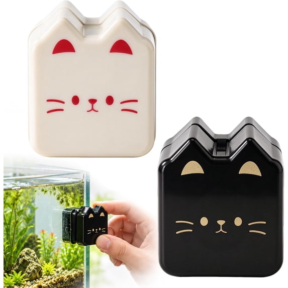 Double-Sided Magnetic Aquarium, Compact Cat Shaped Brush Combines An ...