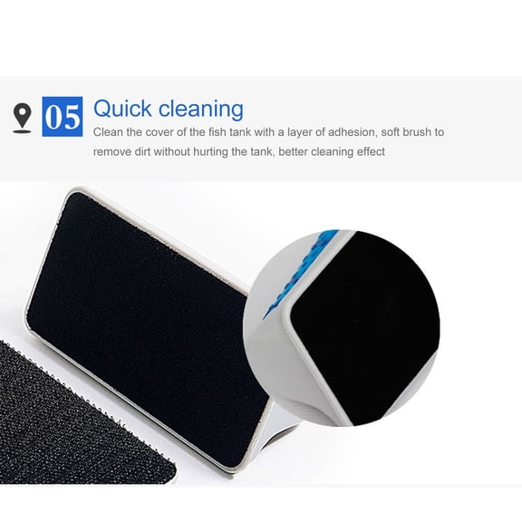 Double-Sided Magnetic Aquarium Glass Scrubber for  Removal - Neodymium Magnet & ABS Fish Tank Cleaner Tool