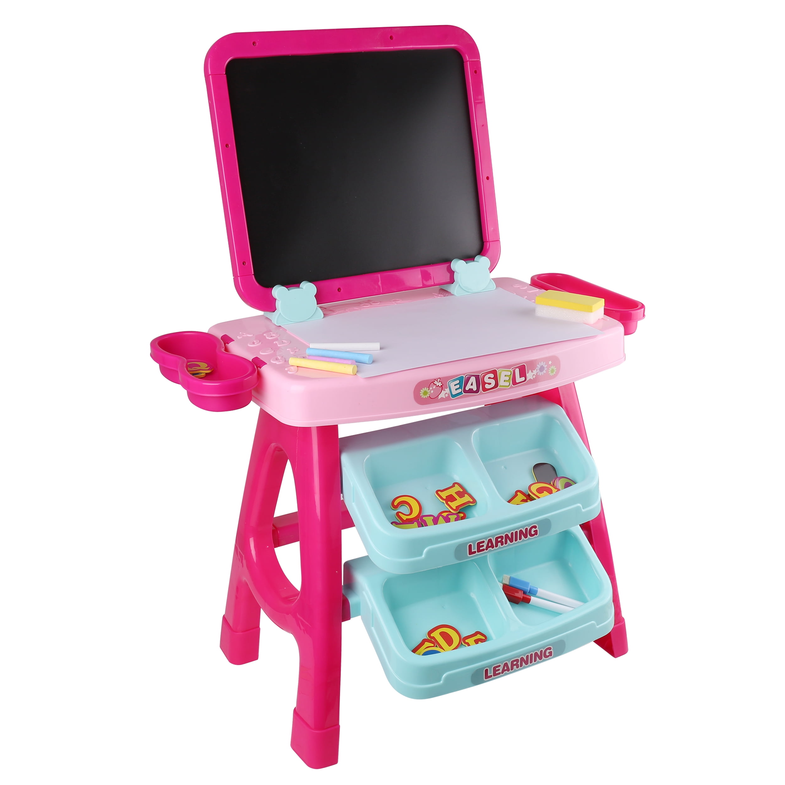 Double Sided Easel Board for Kids Interactive Art Station