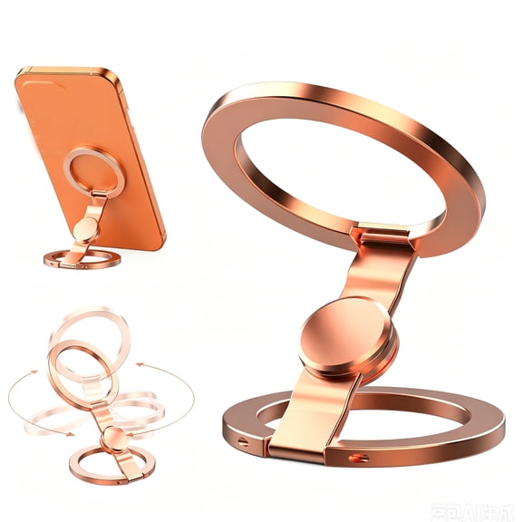 Double-Sided Magnetic Fidget Spinner Stand, 2 in 1 Fingertip Gyroscope Phone Holder with 360 Rotation, Foldable Pocket-Size Kickstand for Multiple Scenarios