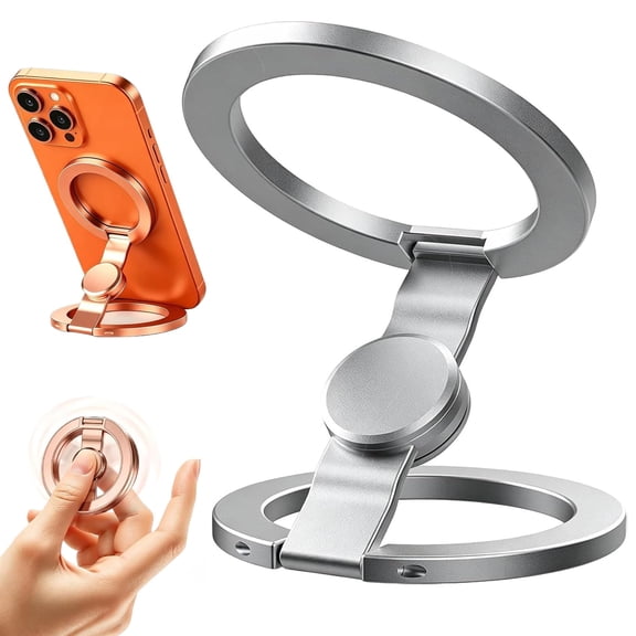 Double-Sided Magnetic Fidget Spinner Stand, 2 in 1 Fingertip Gyroscope Phone Holder, 360° Rotation, Folds Pocket-Flat, Applicable To Multiple Scenarios
