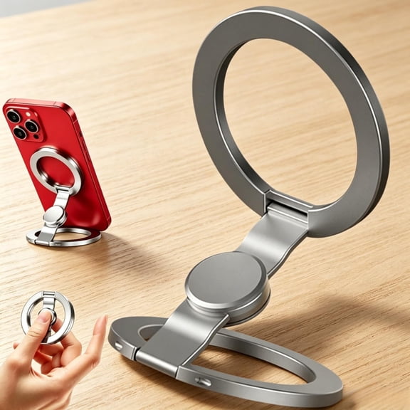 Double-Sided Magnetic Fidget Spinner Stand, Double Side Magnetics Phone Stand for 17 16 15, 1pc*Silver