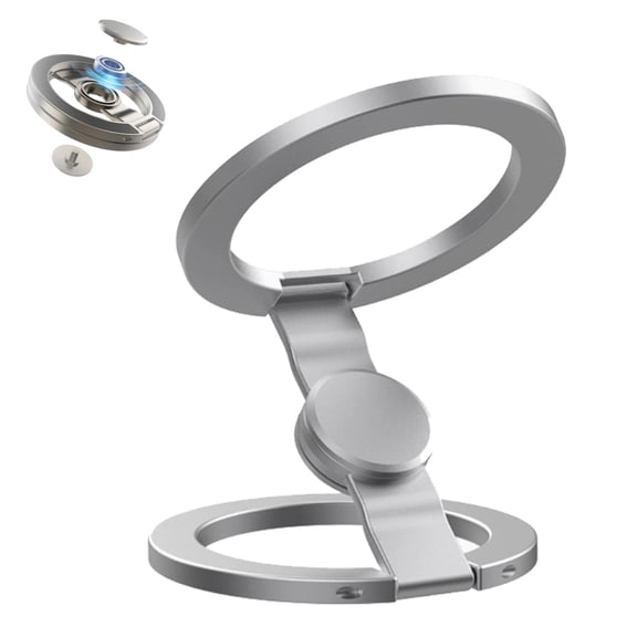 Double-Sided Magnetic Fidget Spinner Stand, Fingertip Gyroscope Phone Holder, 360° Rotation, Folds Pocket-Flat, for Desk Car Gym Travel
