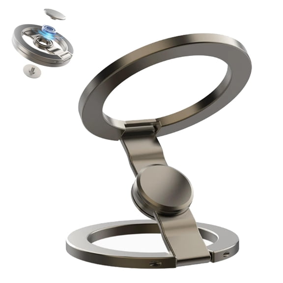 Double-Sided Magnetic Fidget Spinner Stand, Fingertip Gyroscope Phone Holder, 360° Rotation, Folds Pocket-Flat, for Desk Car Gym Travel