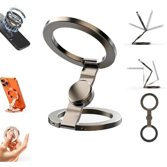 Double-Sided Magnetic Fidget Spinner Stand,Fingertip Gyroscope Phone Holder,Magnetic Ring- 2-in-1 MagneticPhone Stand & FidgetSpinner Combo,Dual MagneticRingStand,360°,Foldable