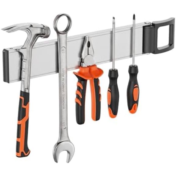 Double Sided Magnetic Tool Holder Heavy Duty,12 Inch Rust-Resistant Magnetic Tool Bar with a Quick- release Handle, Magnetic Tool Organizer Strip for Garage, Workshop, Jobsite, Shed and Kitchen