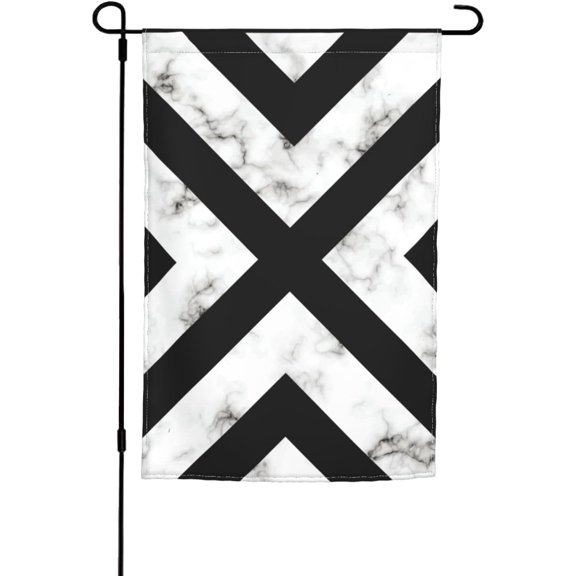 Double Sided Marble Texture And Geometric Shapes Garden Flag 12x18 Inch Seasonal Farmhouse Yard Home Outdoor Decor Banner