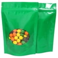 thumbnail image 1 of Double-Sided Matte/Glossy Color with Clear Round Window Stand-Up Pouch (4" x 6.3", Glossy Green | 300 Bags), 1 of 7