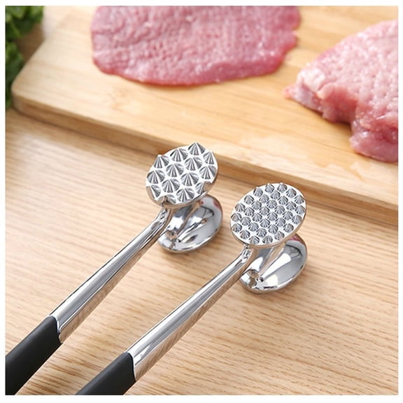 Double-Sided Meat Tenderizer - Meat Tenderizer Hammer Mallet Tool for Pounding Beef, Steak, Chicken, Pork, Stainless Steel Double-sided Meat Hammer